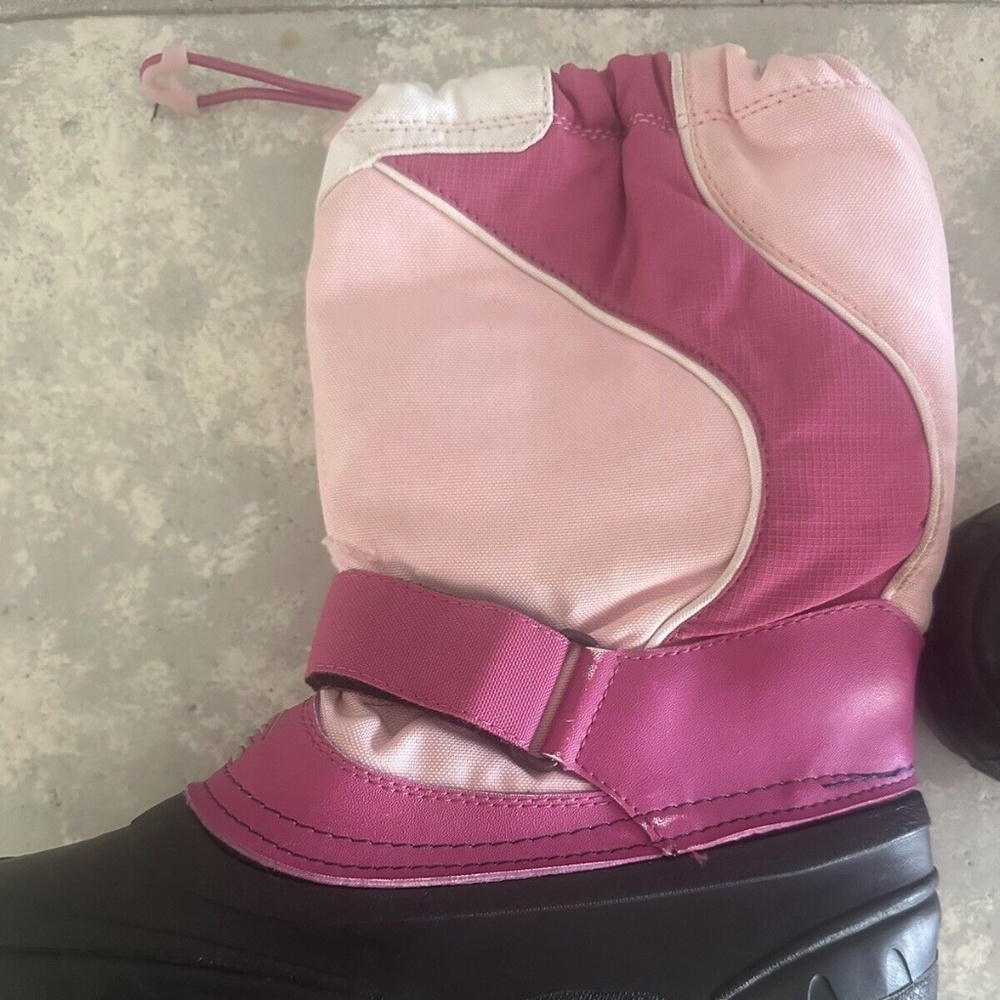 KAMIK Big Girls Sz 4 Winter Snow Boots Pink Black Fleece Lined - Picture 5 of 10